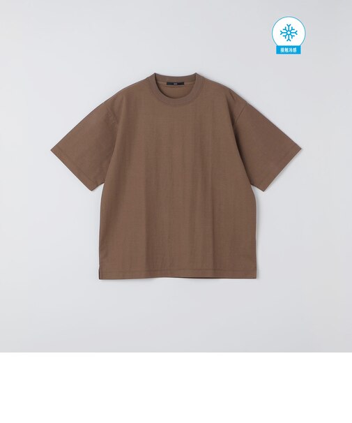 SHIPS:〈接触冷感〉リネン ライク ジャカード ショートスリーブ Tシャツ