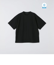 SHIPS:〈接触冷感〉リネン ライク ジャカード ショートスリーブ Tシャツ