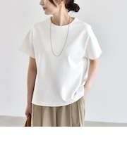 quaranciel:〈洗濯機可能〉ライト ポンチ バック ボタン ショートスリーブ TEE