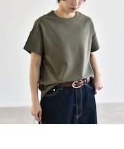 quaranciel:〈洗濯機可能〉ライト ポンチ バック ボタン ショートスリーブ TEE