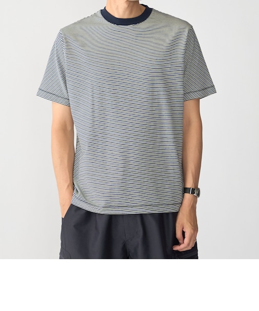 SHIPS:〈消臭〉Deo-Papi(R) ボーダー ショートスリーブ Tシャツ
