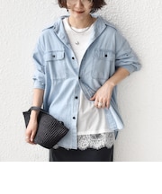 〈手洗い可能〉レース コンビ フレンチ スリーブ TEE