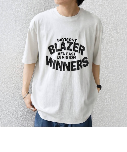 【SHIPS any別注】ONEITA:〈洗濯機可能〉ピグメント ダイ リラックス ロゴ プリント Tシャツ◇