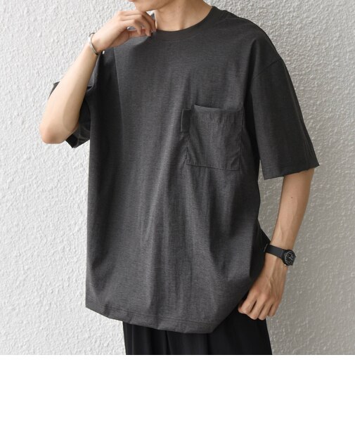 SHIPS any:〈接触冷感/UVカット〉VEILICE リラックス クルーネック ポケット Tシャツ(セットアップ対応)◇