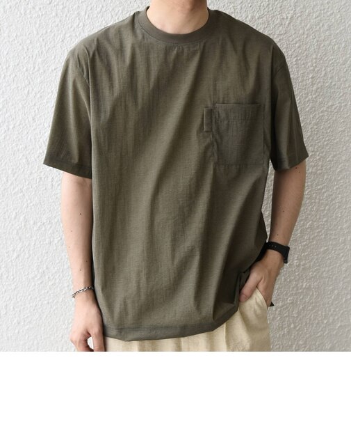 SHIPS any:〈接触冷感/UVカット〉VEILICE リラックス クルーネック ポケット Tシャツ(セットアップ対応)◇