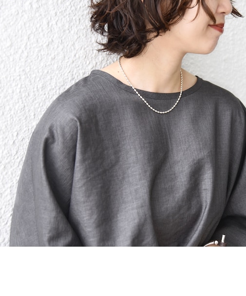 〈接触冷感/吸水速乾/防シワ/手洗い可能〉ツイル TEE ブラウス