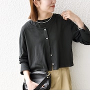 〈洗濯機可能〉レイヤード ノースリ TEE × カーディガン セット