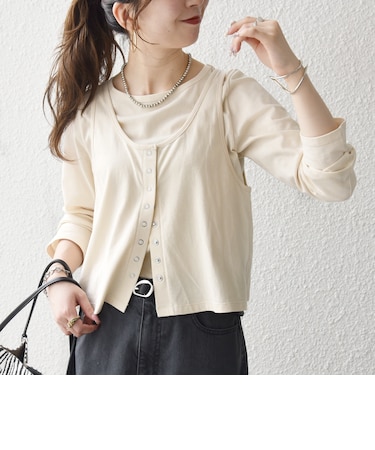 〈洗濯機可能〉レイヤード ロングスリーブ TEE × タンク セット