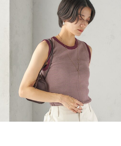 【SHIPS別注】miller: ノースリーブ ボーダー カットソー