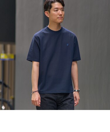 【WEB限定】SHIPS:〈汗染みが目立ちにくい〉カノコ  ワンポイント Tシャツ