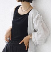 〈手洗い可能〉ミニシャギー 前後 2WAY スクエア ニット タンク