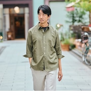 SHIPS: コットン リネン レギュラーカラー 7スリーブ シャツ