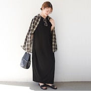 〈手洗い可能〉トリアセテート混 ポンチ ワンピース