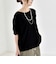 quaranciel:〈手洗い可能〉シアー コットン ボートネック ルーズ ロンTEE