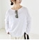quaranciel:〈手洗い可能〉シアー コットン ボートネック ルーズ ロンTEE