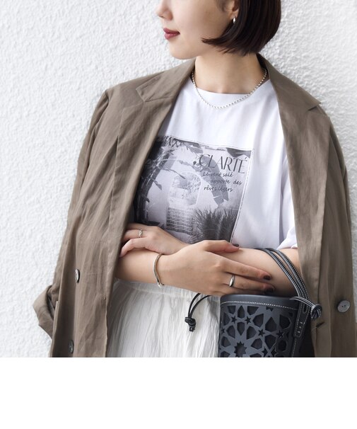 メルティ コットン フォト プリント TEE