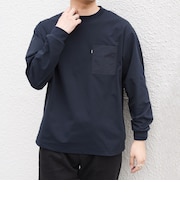【WEB限定】〈洗濯機可能〉リラックス ナイロンポケット クルーネック Tシャツ(ロンT)◇