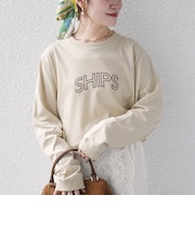 【WEB限定】 SHIPS ラウンド プリント ロゴ ロングスリーブ TEE