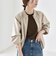 quaranciel:〈洗濯機可能〉ウールライク ドロスト ギャザー ジップ ブルゾン