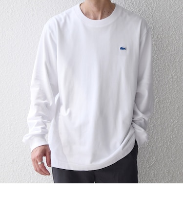 【SHIPS any別注】LACOSTE: ワンポイント ピケ クルーネック Tシャツ 26AW (ロンT)◇