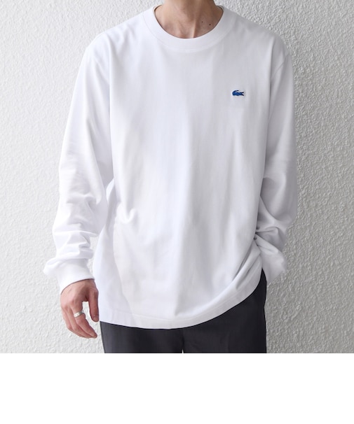 【SHIPS any別注】LACOSTE: ワンポイント ピケ クルーネック Tシャツ 26AW (ロンT)◇