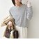 【WEB限定】〈手洗い可能〉レース 切替スリーブ ボーダー カットソー◇