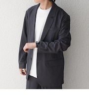 〈手洗い可能〉ウール混 2ボタン リラックス ジャケット(セットアップ対応)◇