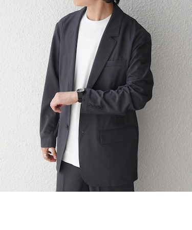 〈手洗い可能〉ウール混 2ボタン リラックス ジャケット(セットアップ対応)◇