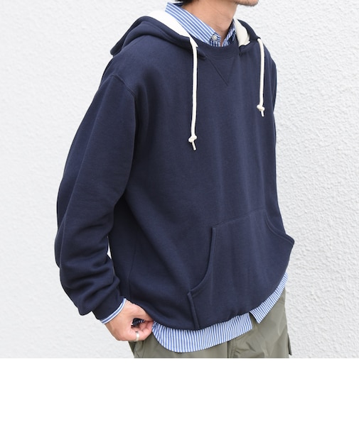 【SHIPS any別注】RUSSELL ATHLETIC: ワンポイント ロゴ 裏起毛 プルオーバー パーカー◇