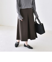 〈洗濯機可能〉ボックスプリーツ ワイド キュロット パンツ