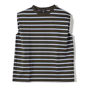 SHIPS Primary Navy Label: マルチボーダー フレンチ スリーブ プルオーバー