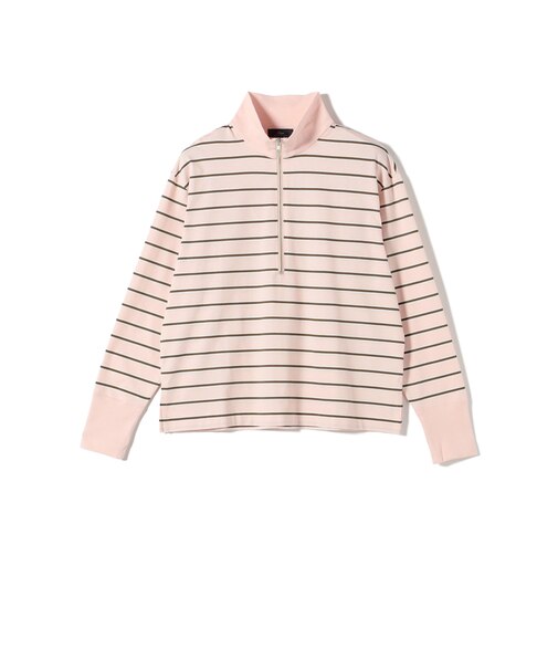 SHIPS Primary Navy Label: マルチボーダー ジップアップ プルオーバー