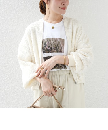 【WEB限定】〈手洗い可能〉フェザー チュール レース ジップ 羽織