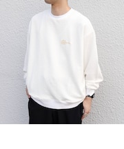 フクレ ジャカード ロゴ 刺繍 サイドポケットTシャツ(ロンT)◇