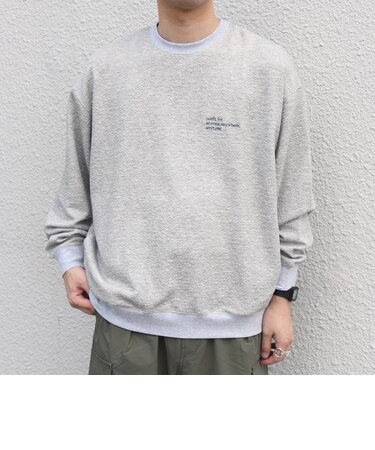フクレ ジャカード ロゴ 刺繍 サイドポケットTシャツ(ロンT)◇