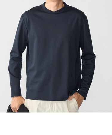 【WEB限定】SHIPS:〈接触冷感/手洗い可能〉100/2 クロスネック ビズ ロングスリーブ Ｔシャツ