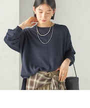 〈手洗い可能〉ウォッシャブル ウール ダブル カフス ニット プルオーバー