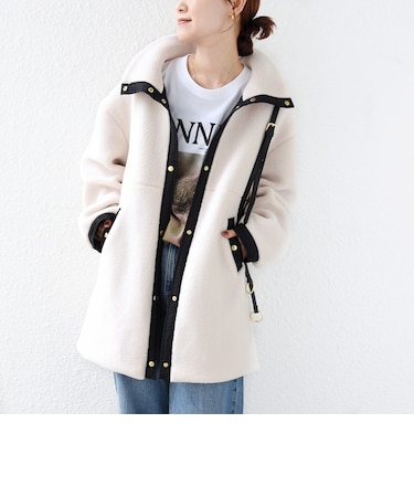 【WEB限定】ボア スタンド ミディ コート
