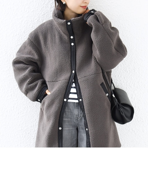 【WEB限定】ボア スタンド ミディ コート