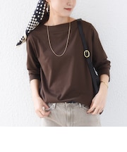 【WEB限定】〈ネックが選べる〉オーガニックコットン バリエーション ネック ロングスリーブ TEE