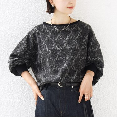 《一部予約》【WEB限定】フラワー レース ニードルパンチ ロング スリーブ プルオーバー