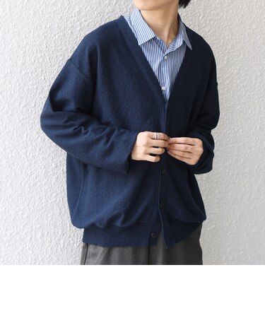 〈手洗い可能〉ブークレ リラックス ニット カーディガン◇