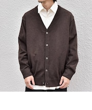 〈手洗い可能〉ウール混 アンチピリング デザインリブ リラックス カーディガン◆