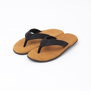 ISLAND SLIPPER x GROWN&SEWN: TONG W/OAK BLACK D