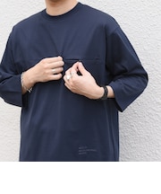 〈洗濯機可能〉ピマ コットン ワンポイント 刺繍 7分袖 ポケット Tシャツ◇