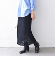〈手洗い可能〉レース ジャカード ニット スカート◇