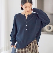 《一部予約》〈手洗い可能〉ウール カシミヤ 2WAY ヘンリーネック プルオーバー