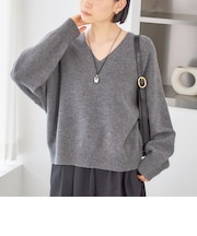 〈手洗い可能〉ウール カシミヤ V ネック プルオーバー