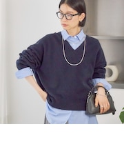 〈手洗い可能〉ウール カシミヤ V ネック プルオーバー
