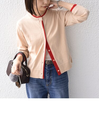 《一部追加予約》【WEB限定】〈手洗い可能〉配色 ニット カーディガン◇